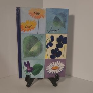 Floral Journal with Blue Spine